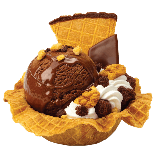 Waffle Basket Single Sundae | Fresh Waffle & Crepe Bakery Kampala - Frozen Basket Dessert